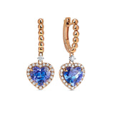 Orecchini Boutique Paris con tanzanite a cuore e diamanti