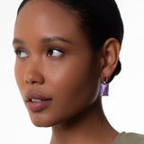 Aqua earrings with amethyst and garnet