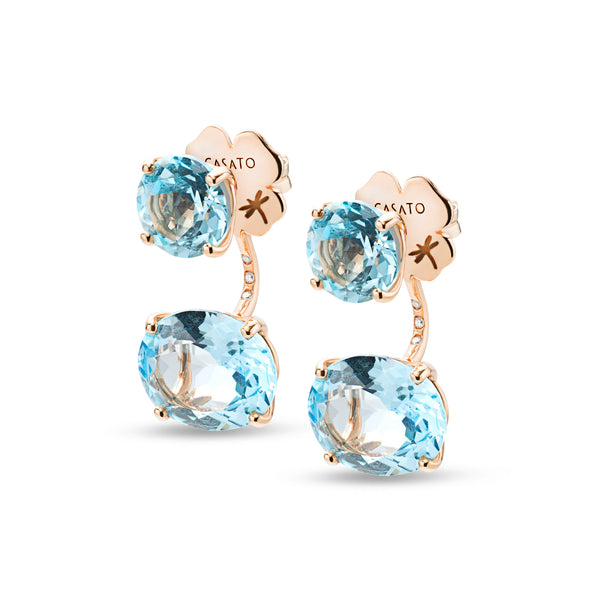 Back to Origin earrings with light blue topaz