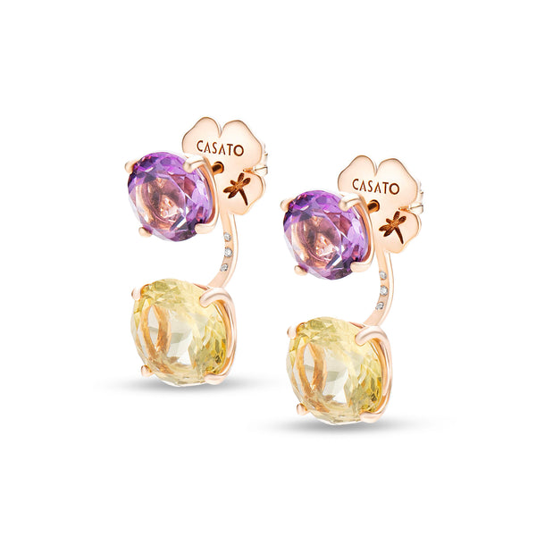 Back to Origin earrings with topaz and amethyst