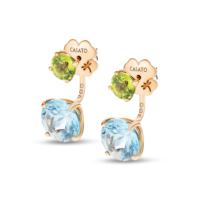 Back to Origin earrings with topaz and peridot