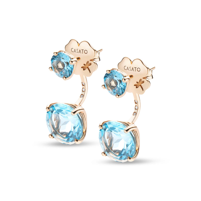 Back to Origin earrings with light blue topaz