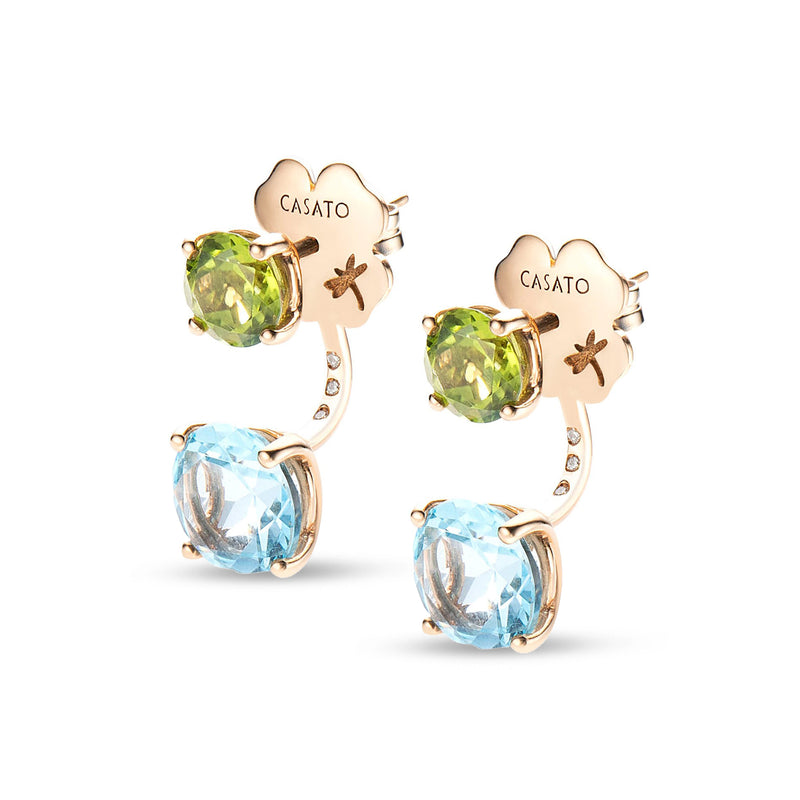 Back to Origin earrings with topaz and peridot