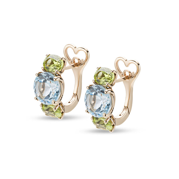 Back to Origin earrings with topaz and peridot