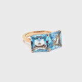 Aqua ring with blue topaz