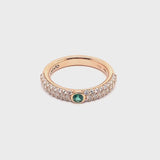 Noblesse Oblige ring with emerald and diamond pavé