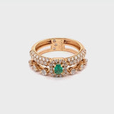 Maureen Medine ring with emerald and diamonds