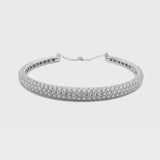 Madame bangle with pavé diamonds