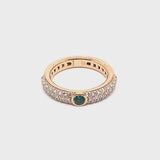 Noblesse Oblige ring with emerald and diamond pavé