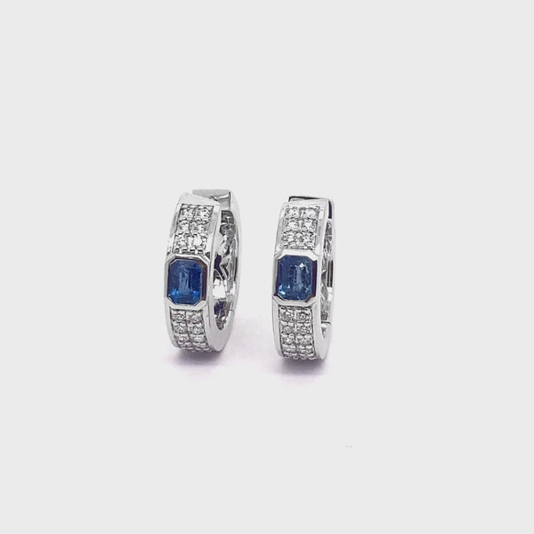 Orecchini Madame con zaffiro blu e diamanti