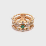 Maureen Medine ring with emerald and diamonds