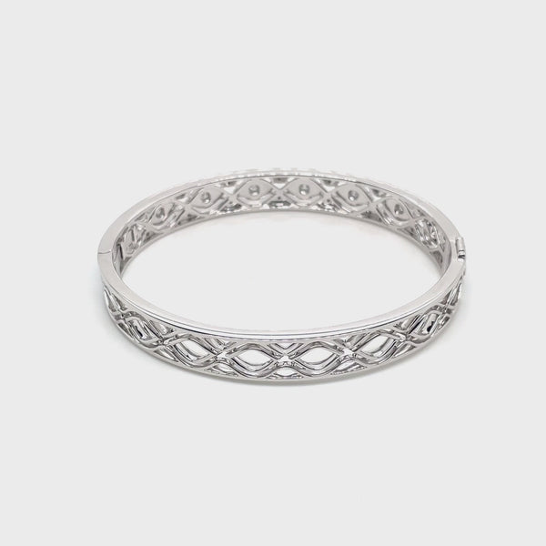 Bracciale rigido Mikou con pavé di diamanti