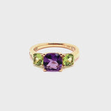 Anello Back to Origin con ametista e peridoto