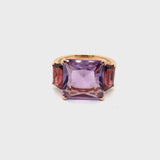 Anello Aqua con ametista e granato