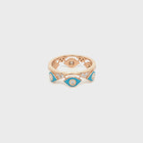 Mikou ring with blue enamel and diamonds