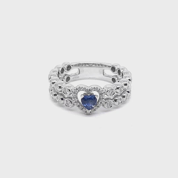 Boutique Icon ring with sapphire and diamonds