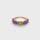 Back to Origin ring with peridot and amethyst