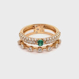 Maureen Medine ring with emerald and diamonds