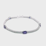 Madame bracelet with blue sapphires and diamonds