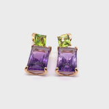 Orecchini Aqua con ametista e peridoto