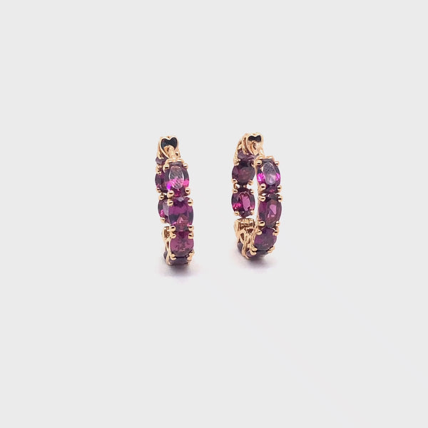 Back to Origin earrings with rhodolite