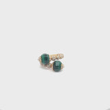 Boutique Portofino ring with malachite and diamonds