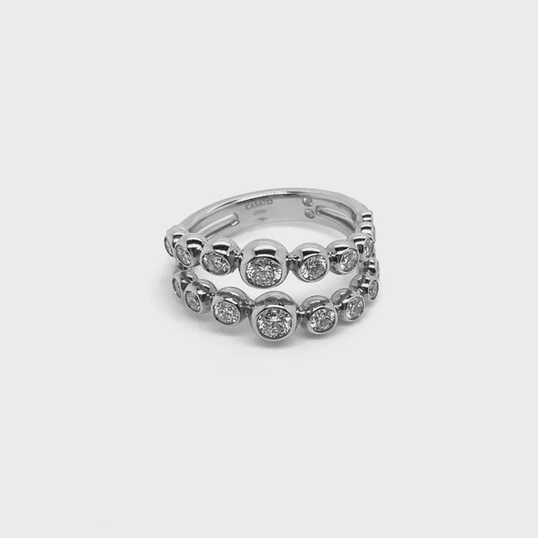 Boutique Icon ring with two rows of diamonds