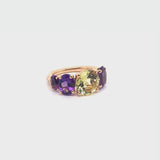 Back to Origin ring with peridot and amethyst