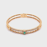 Maureen Medine bangle with emerald and diamonds