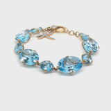 Aqua bracelet with blue topaz and diamonds