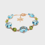 Aqua bracelet with blue topaz and peridot