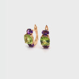 Back to Origin earrings with peridot and amethyst