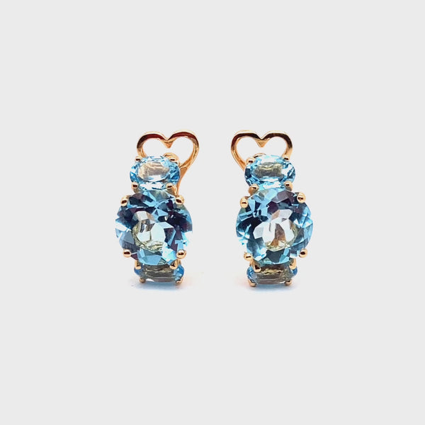 Orecchini Back to Origin con topazio azzurro