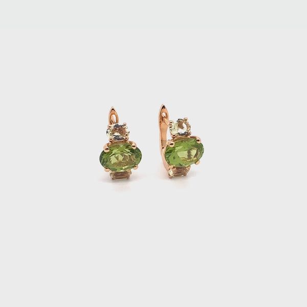 Back to Origin earrings with peridot and quarz