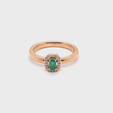 Madame ring with emerald and diamonds