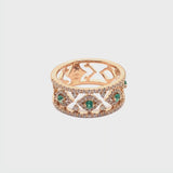 Montmartre ring with emeralds and diamonds