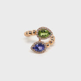 Boutique Paris ring with tanzanite and peridot