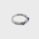 Maureen Medine ring with sapphires and diamonds