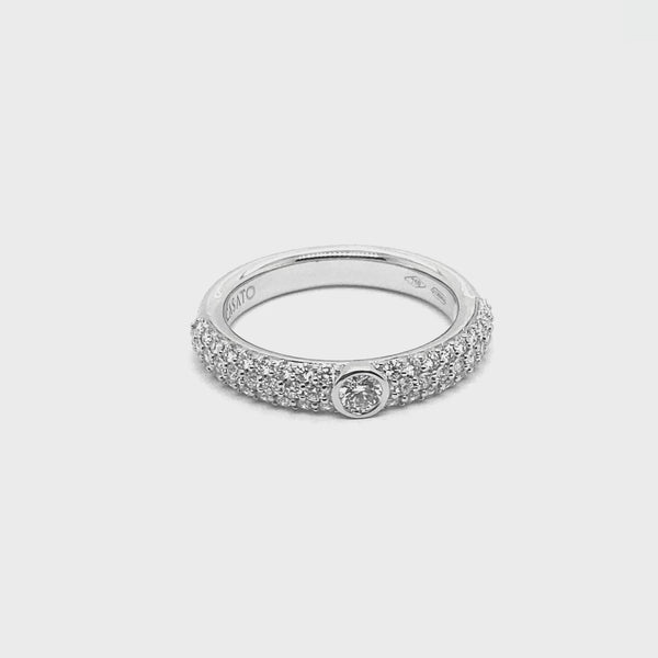 Noblesse Oblige ring with diamond pavé