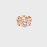 Mikou ring with pink enamel and diamonds