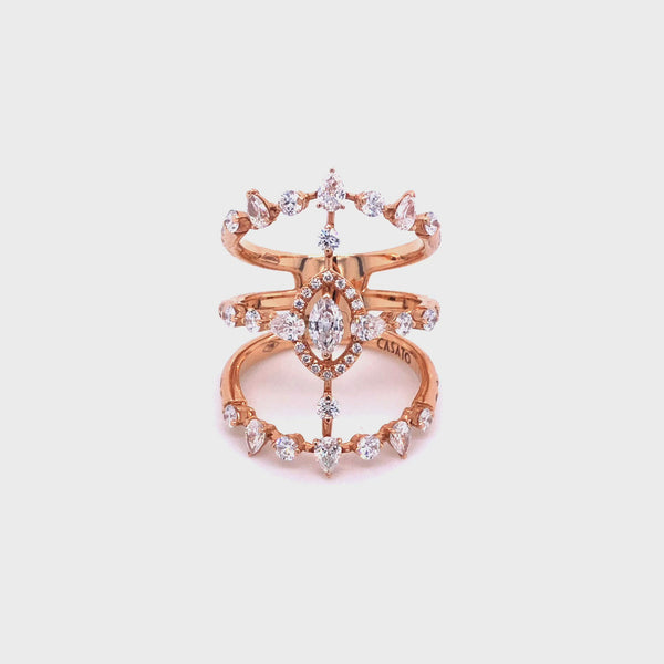 Maureen The Original ring with marquise shaped diamond