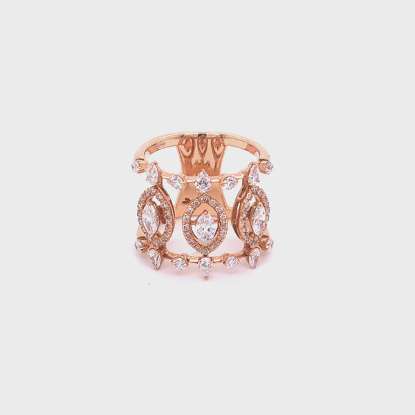 Maureen The Original ring with marquise shaped diamonds