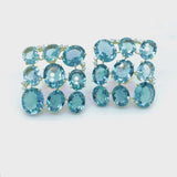 Earrings Cluster Shades Blue Topaz