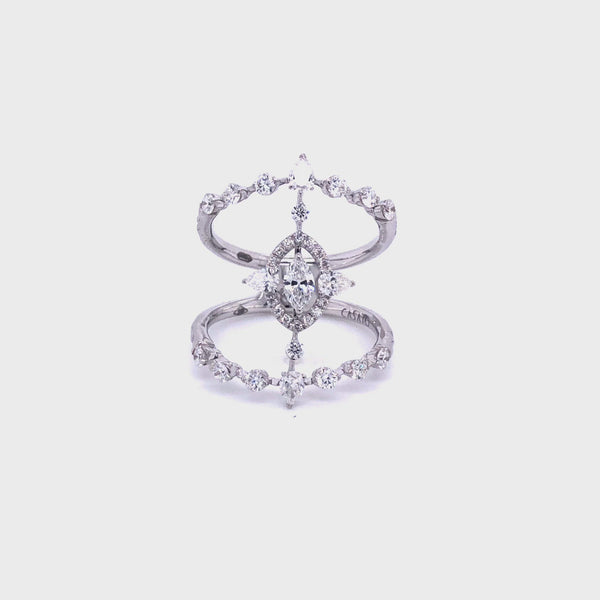 Maureen The Original ring with pear and marquise shaped diamonds