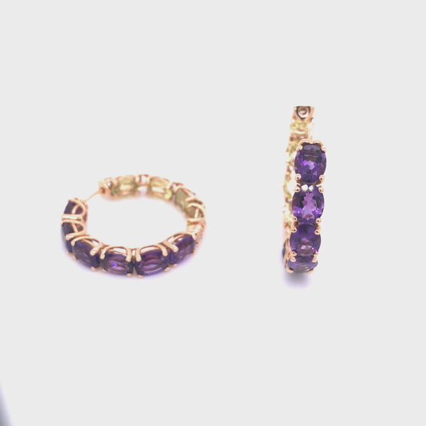 Back to Origin earrings with amethyst and quarz