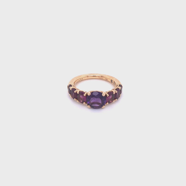 Back to Origin ring with amethyst and rhodolite